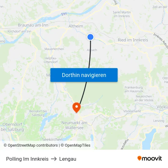 Polling Im Innkreis to Lengau map