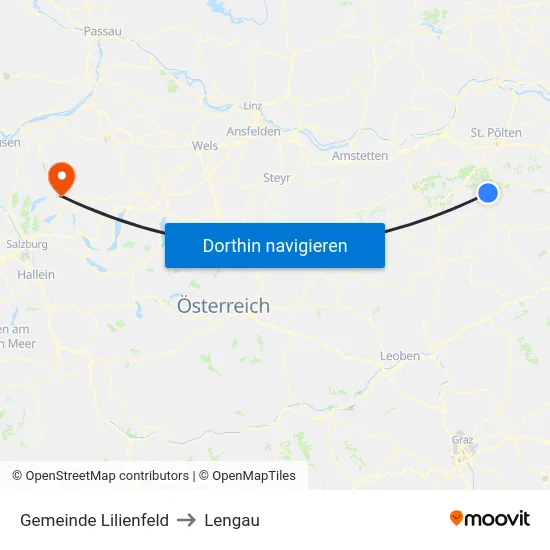 Gemeinde Lilienfeld to Lengau map