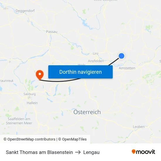 Sankt Thomas am Blasenstein to Lengau map