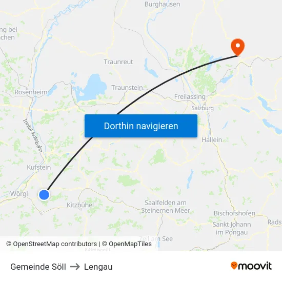 Gemeinde Söll to Lengau map