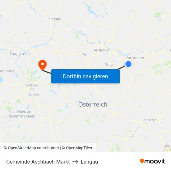 Gemeinde Aschbach-Markt to Lengau map