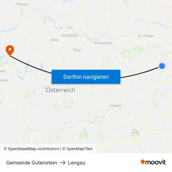 Gemeinde Gutenstein to Lengau map