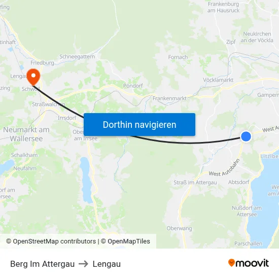 Berg Im Attergau to Lengau map