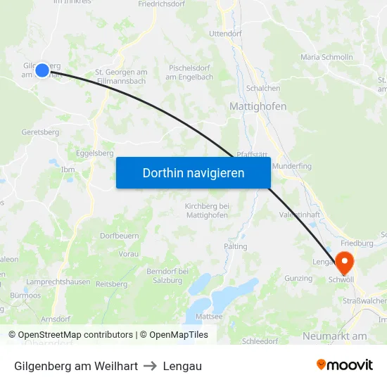 Gilgenberg am Weilhart to Lengau map