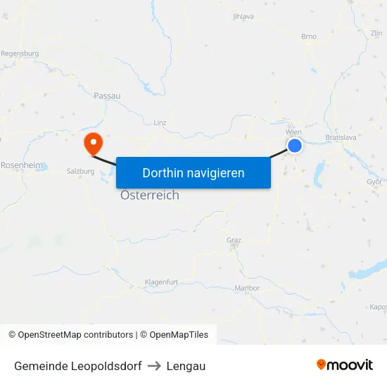 Gemeinde Leopoldsdorf to Lengau map