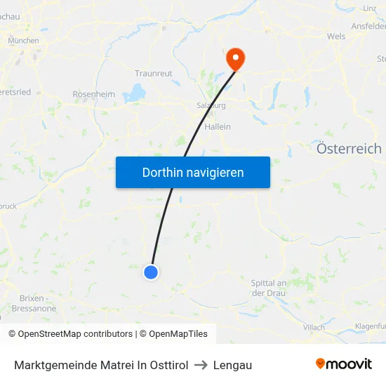 Marktgemeinde Matrei In Osttirol to Lengau map