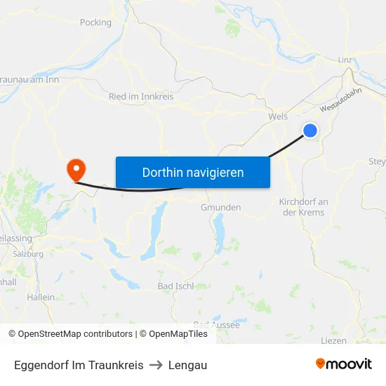 Eggendorf Im Traunkreis to Lengau map