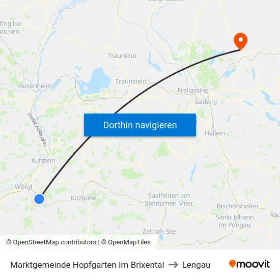 Marktgemeinde Hopfgarten Im Brixental to Lengau map
