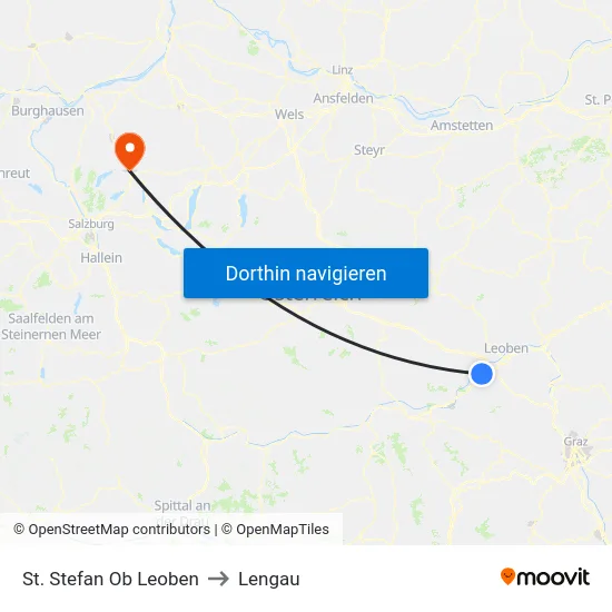 St. Stefan Ob Leoben to Lengau map