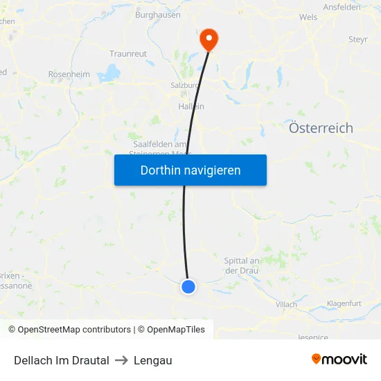 Dellach Im Drautal to Lengau map