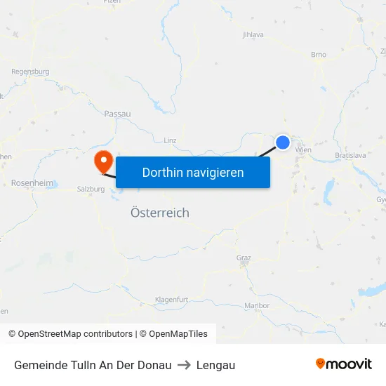 Gemeinde Tulln An Der Donau to Lengau map
