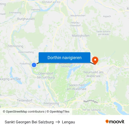 Sankt Georgen Bei Salzburg to Lengau map