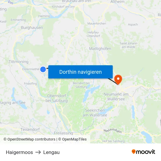 Haigermoos to Lengau map