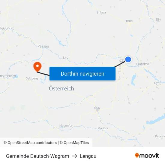 Gemeinde Deutsch-Wagram to Lengau map