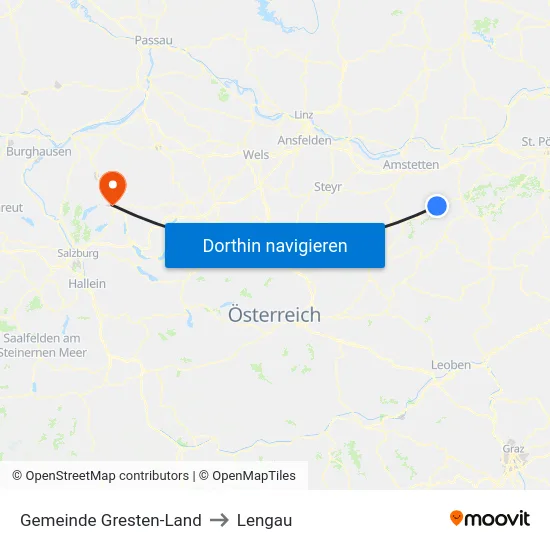 Gemeinde Gresten-Land to Lengau map