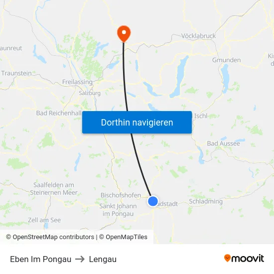 Eben Im Pongau to Lengau map