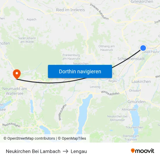 Neukirchen Bei Lambach to Lengau map