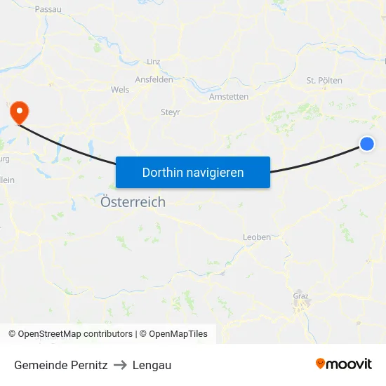 Gemeinde Pernitz to Lengau map