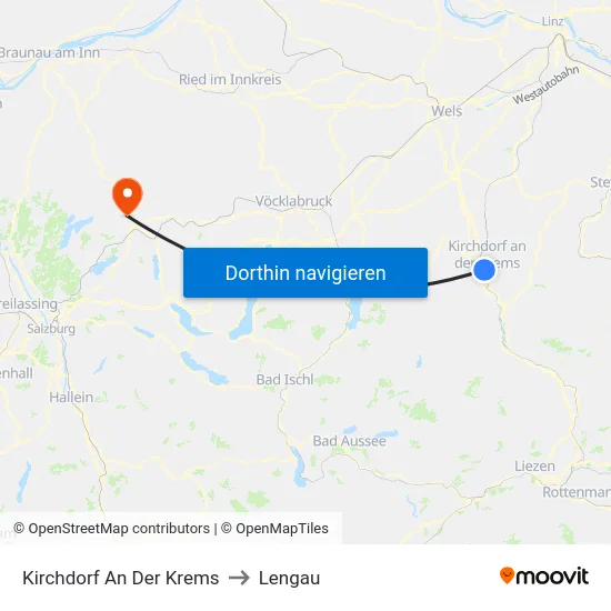 Kirchdorf An Der Krems to Lengau map