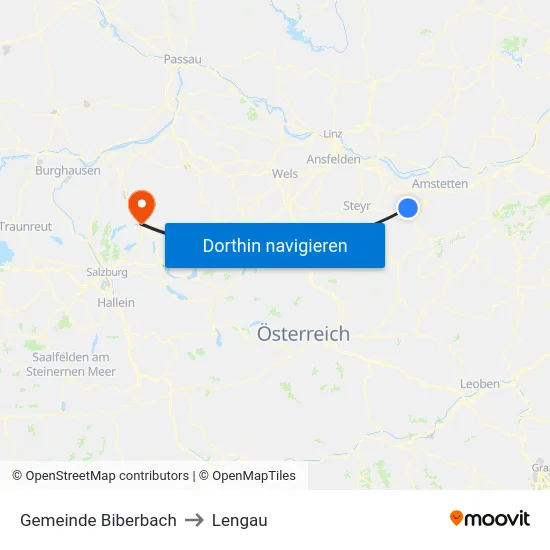 Gemeinde Biberbach to Lengau map