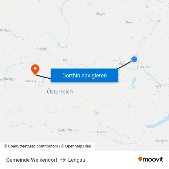 Gemeinde Weikendorf to Lengau map