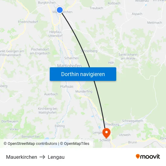 Mauerkirchen to Lengau map