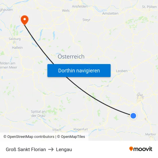 Groß Sankt Florian to Lengau map