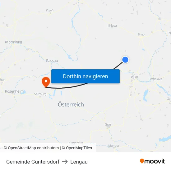 Gemeinde Guntersdorf to Lengau map