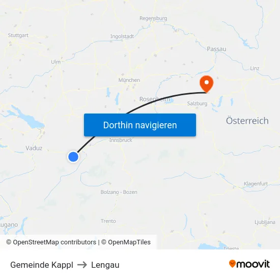 Gemeinde Kappl to Lengau map
