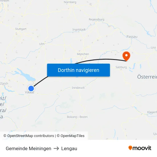 Gemeinde Meiningen to Lengau map