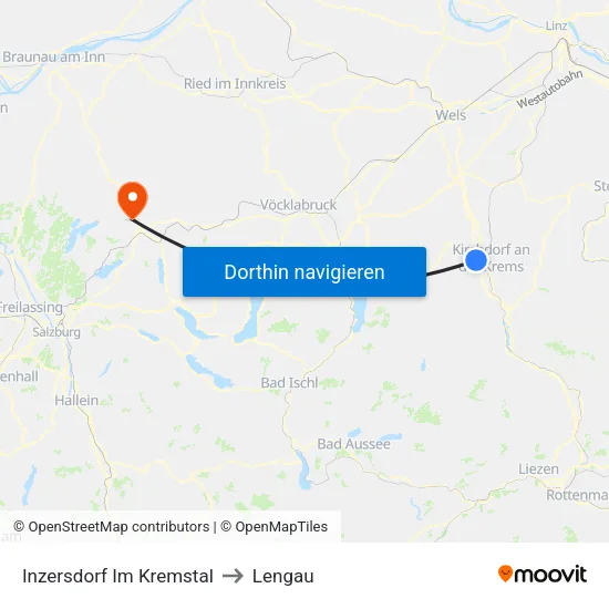 Inzersdorf Im Kremstal to Lengau map