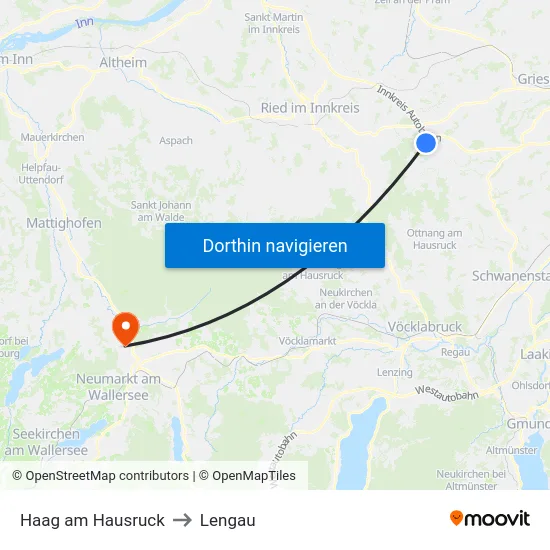 Haag am Hausruck to Lengau map