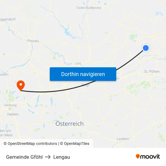 Gemeinde Gföhl to Lengau map