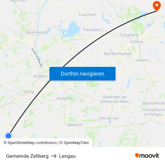 Gemeinde Zellberg to Lengau map