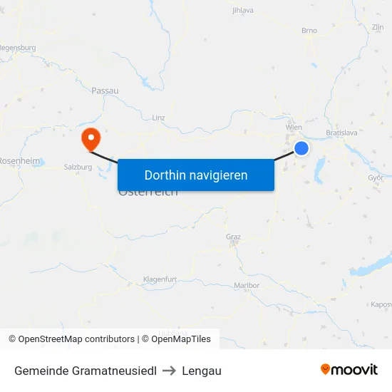 Gemeinde Gramatneusiedl to Lengau map