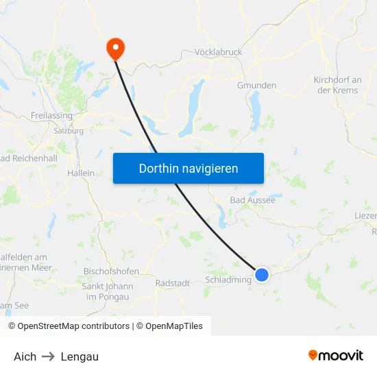 Aich to Lengau map