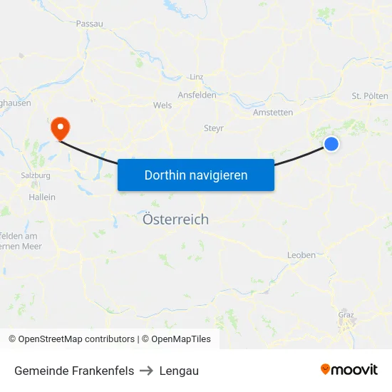 Gemeinde Frankenfels to Lengau map