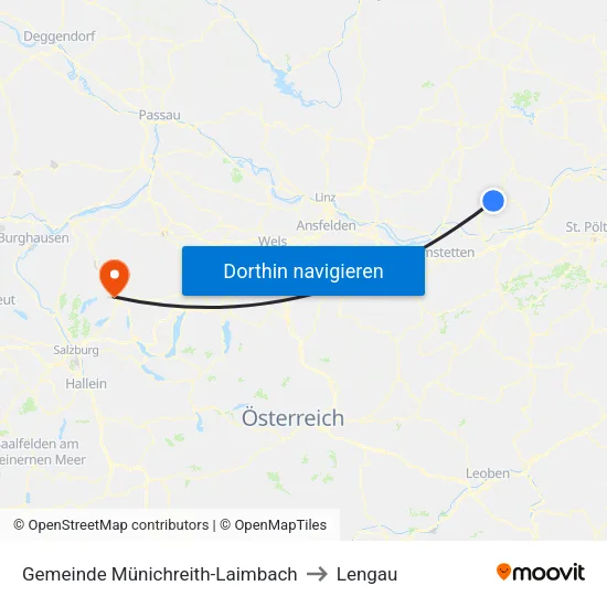 Gemeinde Münichreith-Laimbach to Lengau map
