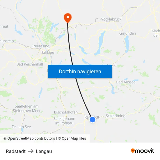 Radstadt to Lengau map