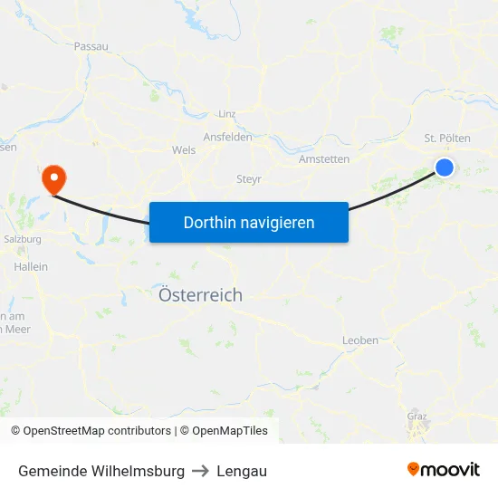 Gemeinde Wilhelmsburg to Lengau map