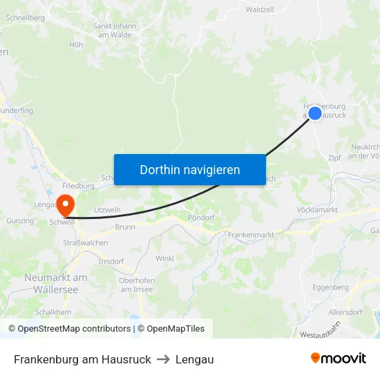 Frankenburg am Hausruck to Lengau map