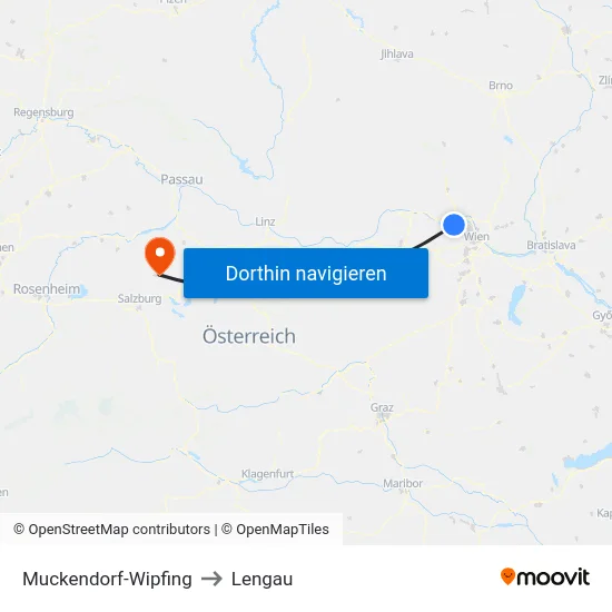 Muckendorf-Wipfing to Lengau map