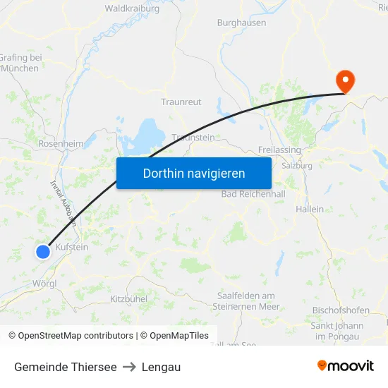 Gemeinde Thiersee to Lengau map