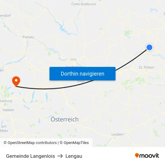 Gemeinde Langenlois to Lengau map