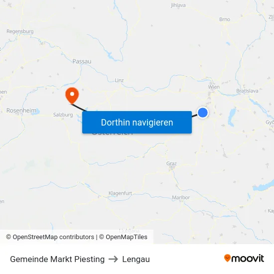 Gemeinde Markt Piesting to Lengau map