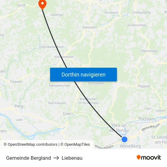 Gemeinde Bergland to Liebenau map