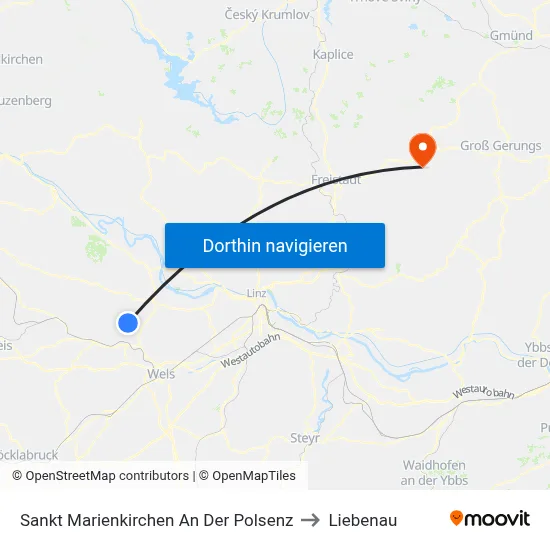 Sankt Marienkirchen An Der Polsenz to Liebenau map