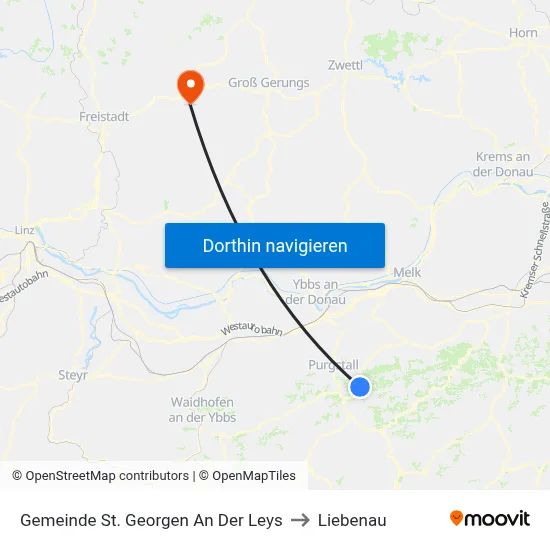Gemeinde St. Georgen An Der Leys to Liebenau map