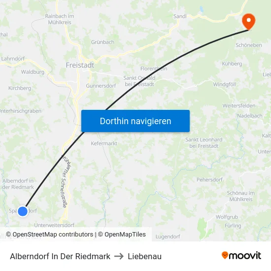 Alberndorf In Der Riedmark to Liebenau map