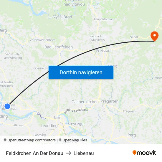 Feldkirchen An Der Donau to Liebenau map